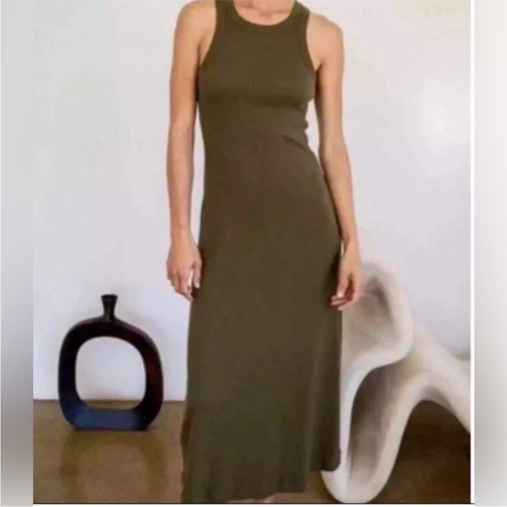 Ayr Olive Green Sleeveless Maxi Dress